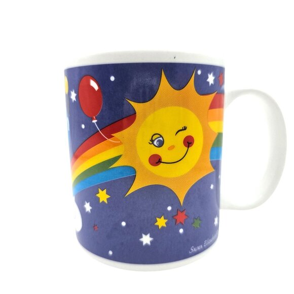 Whimsical Sun Rainbow & Balloon Mugs Set Of 2 Susan Elizabeth - Picture 2 of 14